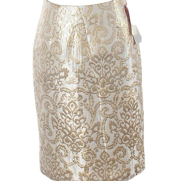 Sunny Leigh Pencil Skirt Knee length Metallic Sz 2 - Picture 1 of 7